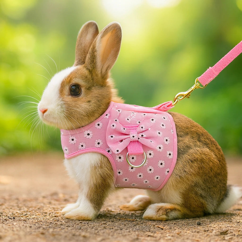 Kaninsele med rosett & koppel