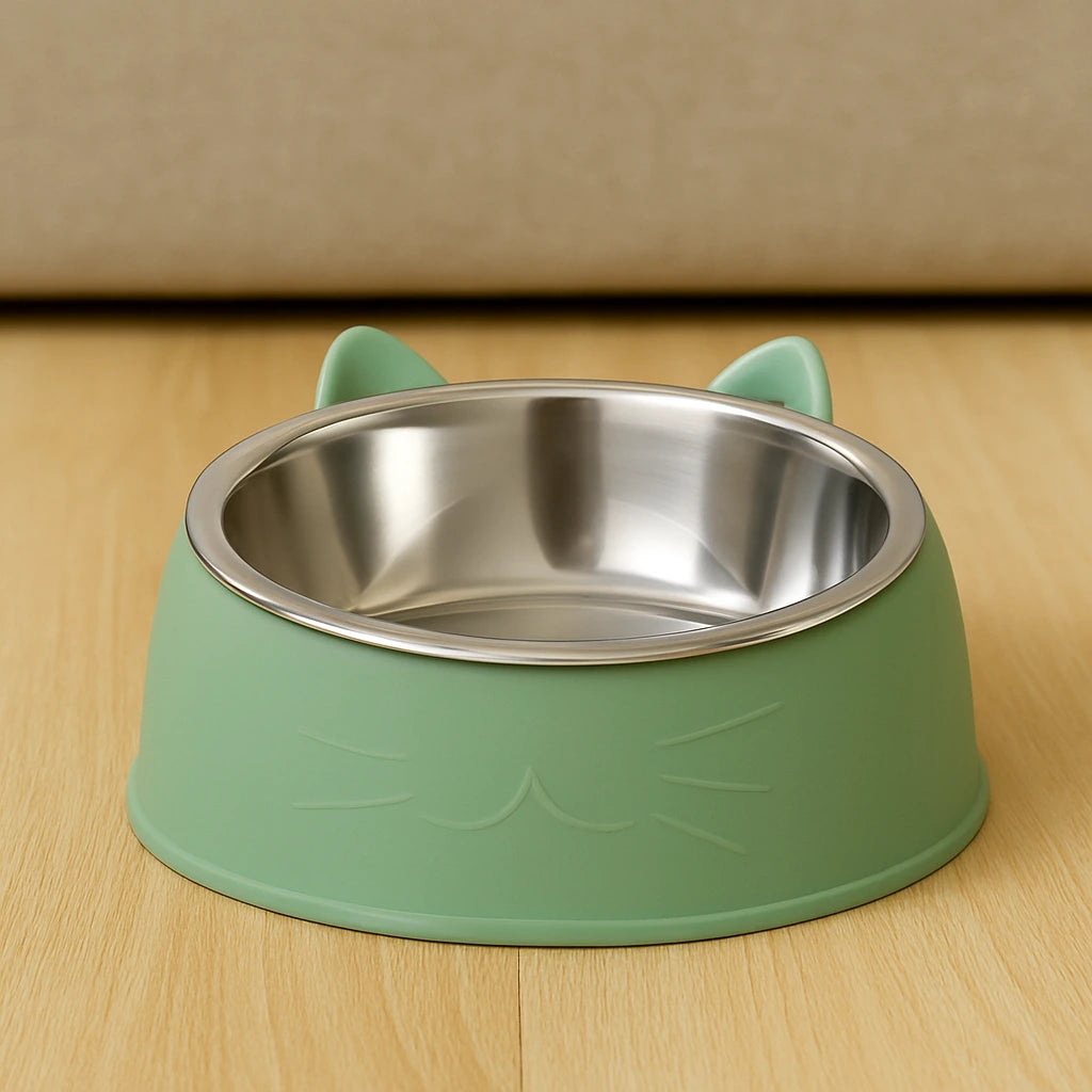 Söt Lutande Matskål för Katt