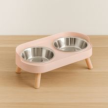 Upphöjd matskål i rostfritt stål