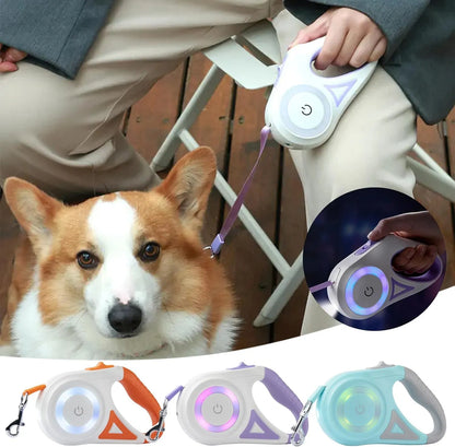 Automatisk LED-Hundkoppel med Ficklampa 5 m