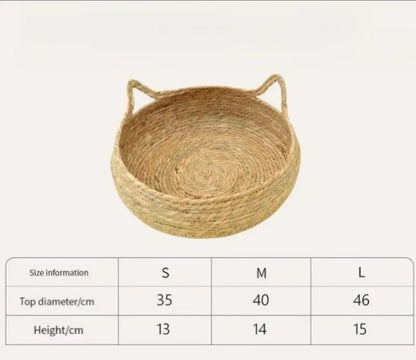 Handvävd Kattbädd i Naturmaterial