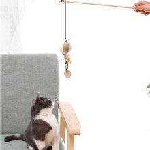 Kattvippa med fjädrar och träpinne