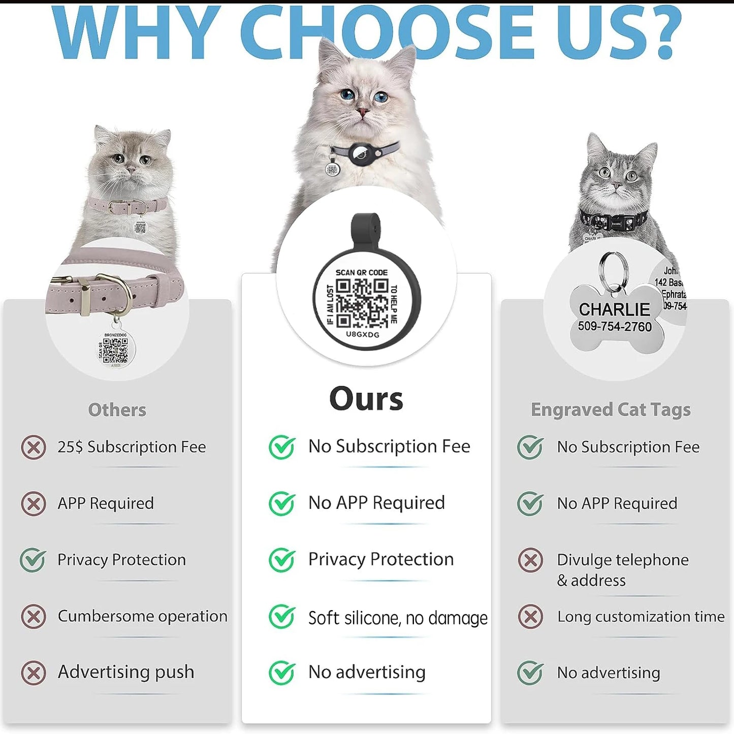 Reflekterande Katt-Halsband med Airtag